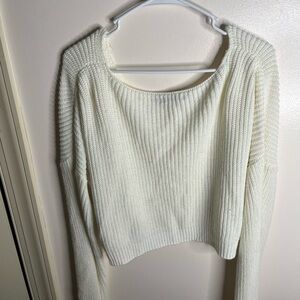 White cropped sweater
